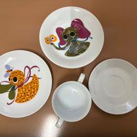 Set vintage KAHLA DDR piatti e tazza in porcellana