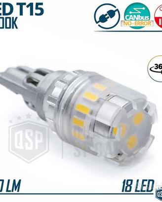 Lampadina LED T15 W16W CANbus Luce Potente 6500K
