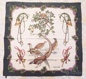 Foulard daniel la forét Paris 100% Pura Seta 1980