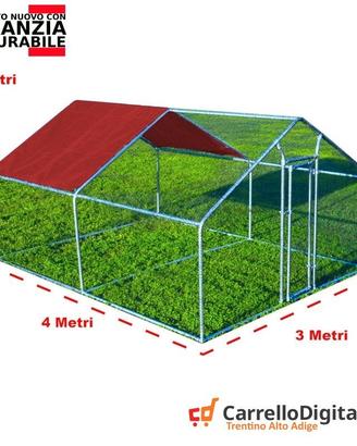 Recinto per Polli 3x4 m x h 2 m – 12 mq - rosso