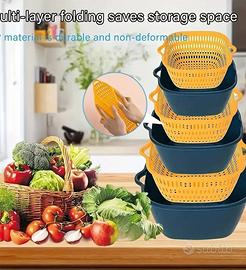 Set 6 Cestello Colino per Lavare Frutta e Verdura
