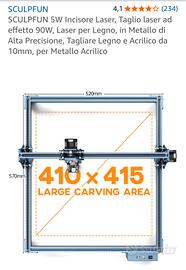 SCULPFUN Incisore laser  5w formato utile 41x41cm