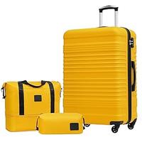 Set valigie COOLIFE giallo/nero ABS, TSA, 3 pezzi