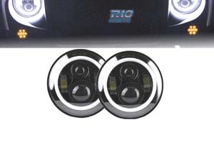 FARI PER JEEP WRANGLER 96-18 ANGEL EYES LED NERO
