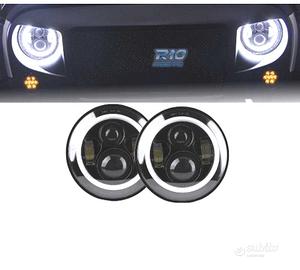 FARI PER JEEP WRANGLER 96-18 ANGEL EYES LED NERO