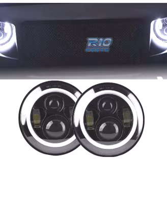 FARI PER JEEP WRANGLER 96-18 ANGEL EYES LED NERO