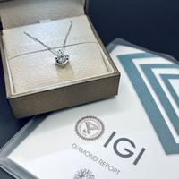 Collana punto luce diamante 0.70ct G SI 1