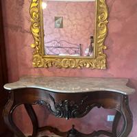 Consolle del ‘700 con specchio dorato