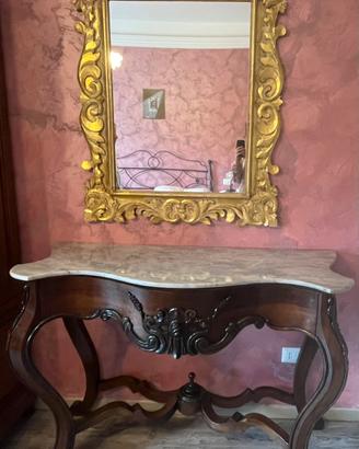 Consolle del ‘700 con specchio dorato