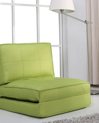 Pouf Poltrona letto con cuscino colore verde