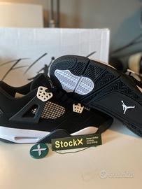 Air Jordan 4 Retro Black/White Thunder - taglia 43