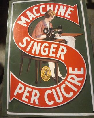 Insegna pubblicitaria Singer originale anni ’20 30
