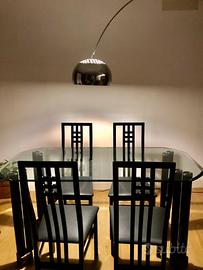 Tavolo in cristallo con 4 sedie design