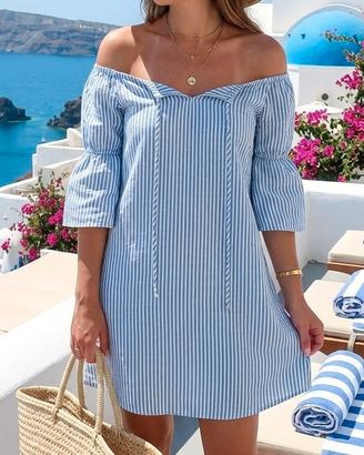 Vestito estivo Akè lino viscosa Stile greco capri