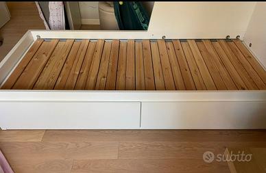 Letto singolo con seconda rete estraibile