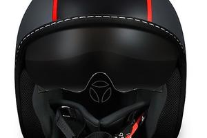 Casco Moto Jet Momo Design Blade Grigio Opaco Ross