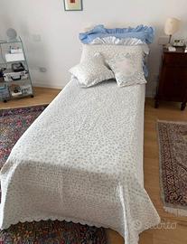 Letto singolo imbottito contenitore con materasso