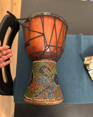 Tamburo Djembe Legno Decorato