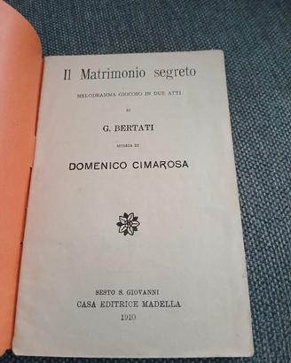 Lotto 4 Libretti d'Opera Antichi (1910-1916)rari