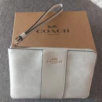 Coach Wristlet/Pochette in Pelle Color Crema