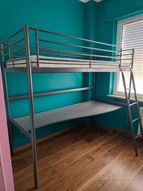 Letto a soppalco con scrivania  CON MATERASSO 