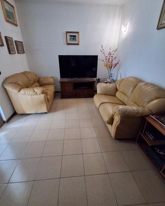 Coppia Divani a 2 posti in pelle Beige