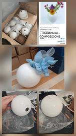 lotto stock 24pz vaso fiori ceramica ikebana bolla