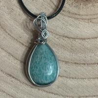 Ciondolo Amazzonite in wire