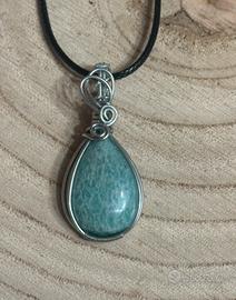 Ciondolo Amazzonite in wire