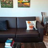 Coppia Divani Marroni in Similpelle (2 e 3 Posti) 