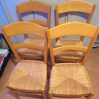 Sedia 4pz legno massello paesana impagliate