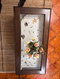 tavolinetto da soggiorno in legno con vetro