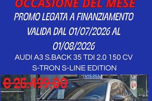 AUDI A3 S.BACK 35 TDI 2.0 150 CV S-TRON S-LINE EDI