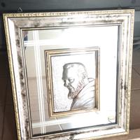Quadro "Padre Pio" su lamina d'argento 925