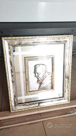 Quadro "Padre Pio" su lamina d'argento 925