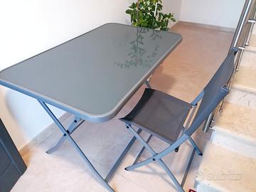 Tavolino moderno per giardino con Sedie 