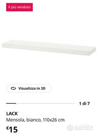 Mensole bianche Ikea Lack