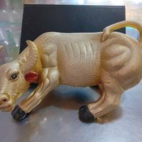 Salvadanaio Toro Zodiaco Cinese dorato grande 33cm