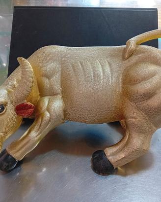 Salvadanaio Toro Zodiaco Cinese dorato grande 33cm