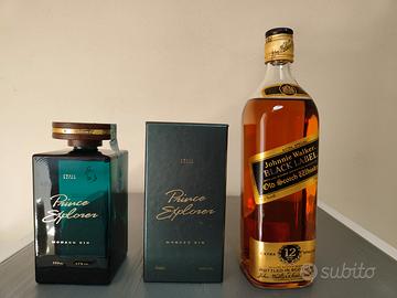 Whisky black label  70 cl. + Gin Explorer 50 cl.