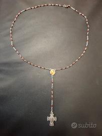 rosario collana in corniola e acciaio