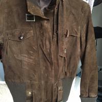 Giubbino dimns vera pelle scam.  marron tgS