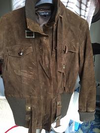 Giubbino dimns vera pelle scam.  marron tgS