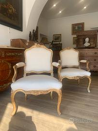 Poltrone dorate Luigi XIV