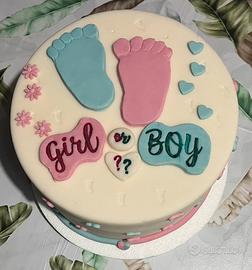 Torta finta per gender reveal