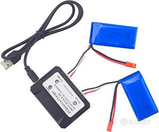 Kit 2 Batterie Lipo 7.4V 1100mAh con Caricatore