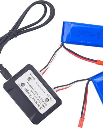 Kit 2 Batterie Lipo 7.4V 1100mAh con Caricatore