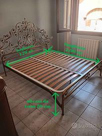 Letto con testiera in ferro battuto artigianale