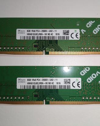 16 GB Ram 8+8 ddr4