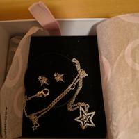 girocollo con orecchini argento pandora 